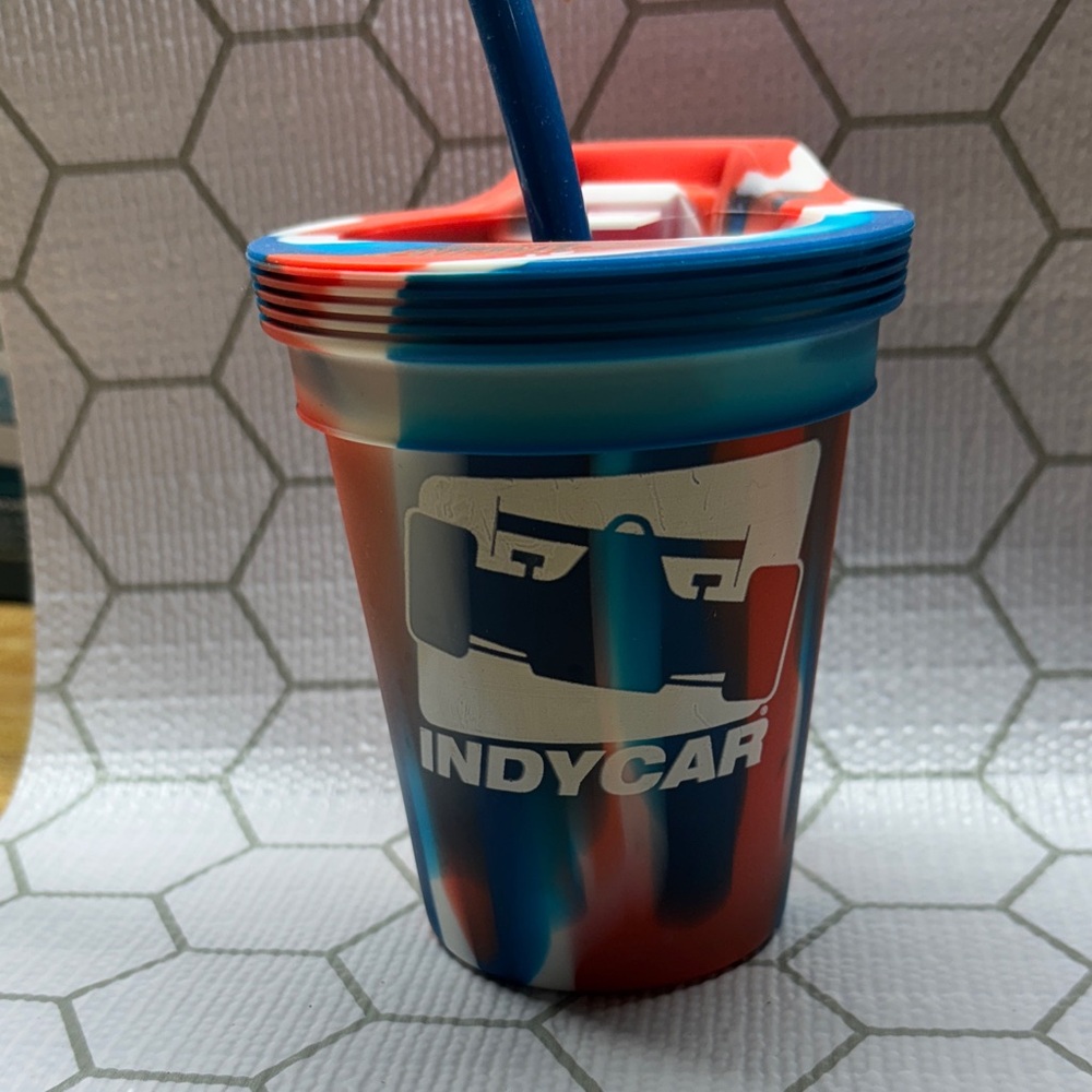 Kids Cup with Straw - Red, Blue, White